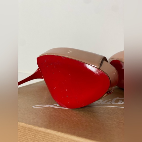 Christian Louboutin New Very Prive Patent 100 Nude Heels - Picture 7 of 16